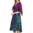 thumbnail image 4 of Sakkas Ceren Marble Dye Cascading Corset Dress with Handkerchief Sleeves - Purple - L/XL, 4 of 5