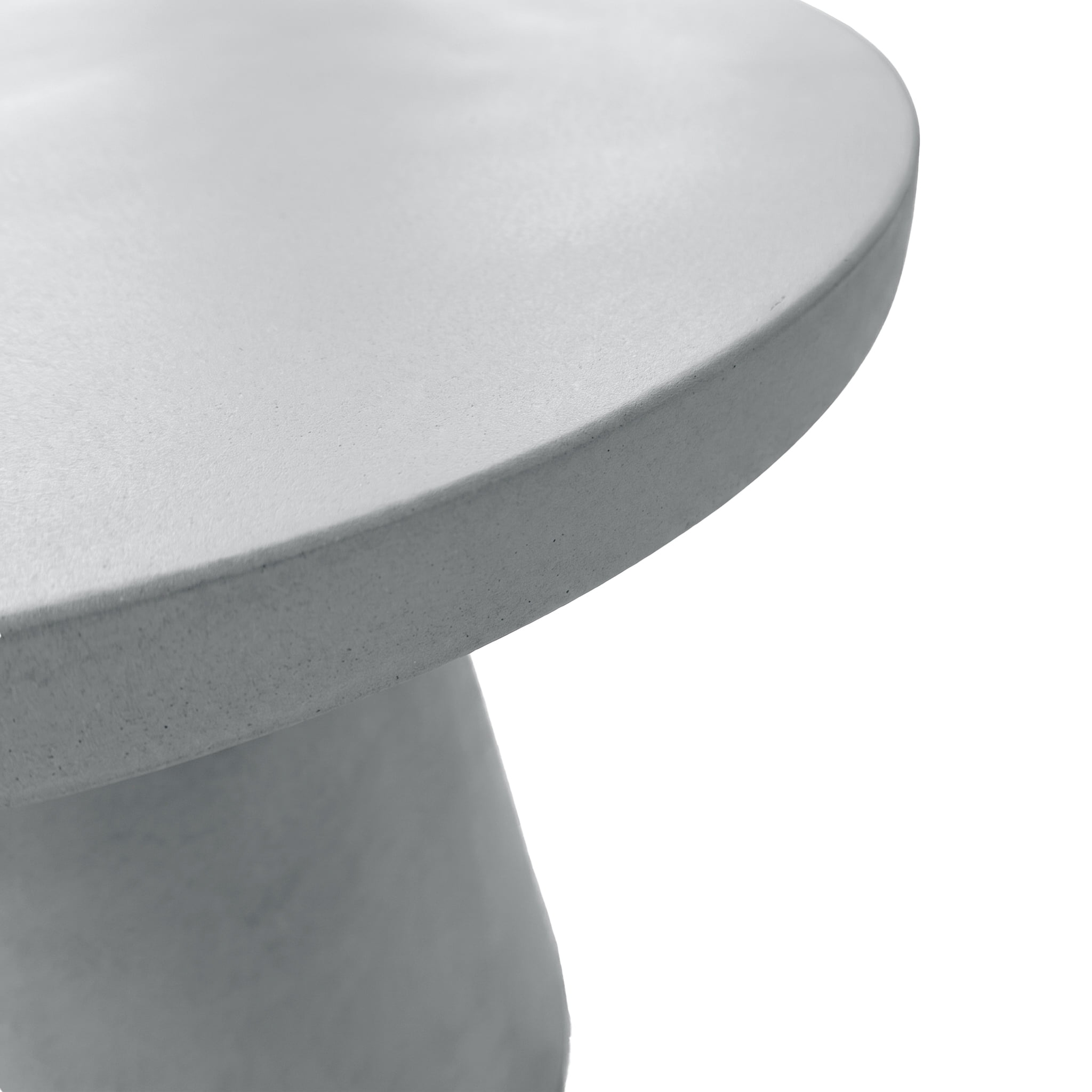 Round MGO Side Table – Durable Construction, Tapered Base,Cement Gray