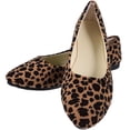 thumbnail image 4 of WORGEOUS Zapatos de leopardo de moda zapatos de tacón plano Ocio para mujeres damas (leopardo de color caqui, talla 40), 4 of 8