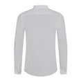 thumbnail image 4 of LVCBL Casual Shirts Men Long Sleeve Stand-up Collar Shirt Gathering Light Gray 2XL, 4 of 7