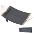 thumbnail image 1 of Outsunny Outdoor Hammock 440LB Capacity with Wood Spreader Bar, Grey, 1 of 10