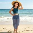 thumbnail image 6 of Girls Chiffon Beach Sarong Swimsuit Cover Up Wrap Skirt, Lightweight Sheer Navy,Size Free Size, 6 of 8