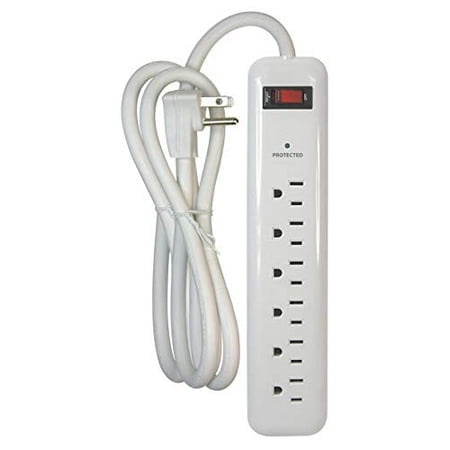 Prime Fil PB802126 Protecteur de Surtension Électronique Domestique 6 Prises avec Cordon de 14/3 SJT 8 Pieds