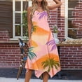 thumbnail image 5 of Rvkxad Summer Dress for Women Tropical Hawaiian Dresses with Pockets Casual Summer Sleeveless A Line Loose Crew Neck Beach Vacation Midi Sundress Gifts for Her Pink M, 5 of 5