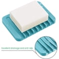 thumbnail image 2 of 2pack Soap Dishes, Silicone Soap Holder Self-draining Waterfall Anti-Slip Design, Soap Savers for Bathroom, Shower, Kitchen, Bath Tub, Razor, Sponges, Dishwasher Safe, 2 of 7