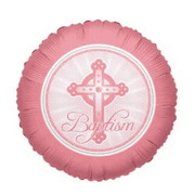 18" GIRL BAPTISM CROSS Balloon • Party Supplies Decorations Foil Mylar Balloon