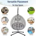 thumbnail image 5 of Jopath Hanging Egg Chair with Stand, Sturdy Hammock Chair with Rattan Weaving, Swing chairs with Soft Removable Cushion for Balcony Bedroom Garden Gray, 5 of 9
