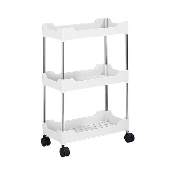 Carro de almacenamiento con ruedas, carrito utilitario rodante, carrito organizador de baño extraíble, carrito de almacenamiento de cocina para cuarto 3 capas ensanchadas