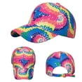 thumbnail image 2 of XIAOCHA Womens Tie Dye Print Baseball Cap Adjustable Hat Band Sun Protection Ball Hat,Blue, 2 of 5