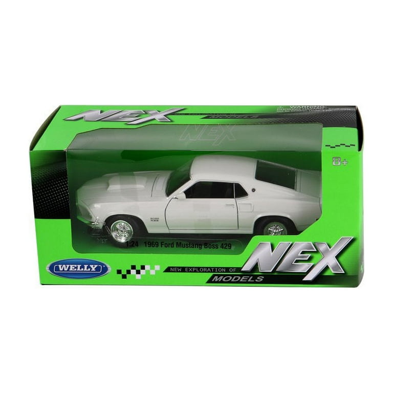1969 Ford Mustang Boss 429, White - Welly 24067WWT - 1/24 scale