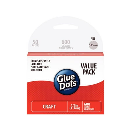 Glue Dots Craft 1/2" School Value Pack 600pc