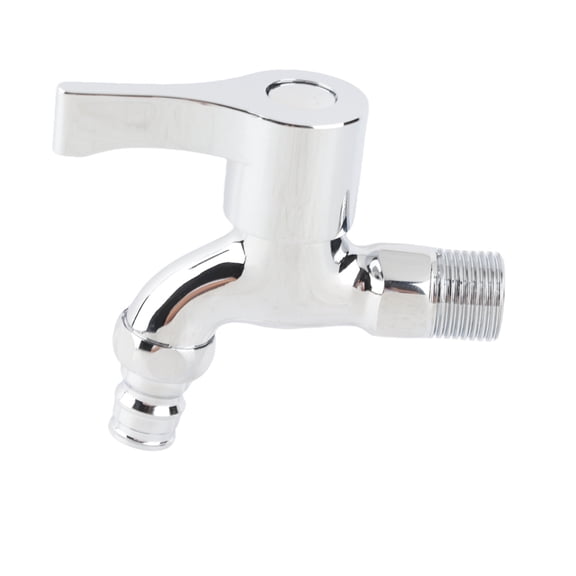 AVPAVP G1/2" Stainless Steel and Copper Laundry Room Wall-Mounted Faucet, Single Cold Water Tap with Lever Handle and Cover, Silver