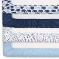 The Peanutshell Fitted Crib Sheet Set for Baby Boys or Baby Girls, Blue