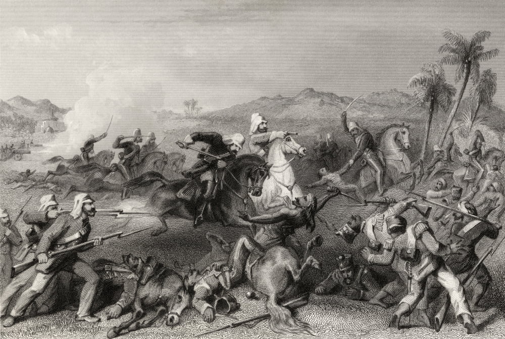 Attack On The Sealkote Mutineers By General Nicholsons Irregular Cavalry 1857 General John Nicholson 1822 To 1857 English Victorian Era Military Hero From The History Of The Indian Mutiny Published 18