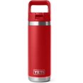 thumbnail image 3 of YETI Rambler 18 oz Bottle, Vacuum Insulated, Stainless Steel with Color Matching Straw Cap, Rescue Red, 3 of 8