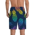 thumbnail image 3 of Naloa Abstract Bright Pineapple Fruit Retro Men's Short Pajama Pants, Lounge Comfort Shorts with Elasticized Waistband and Side Pockets - XX-Large, 3 of 9