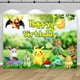 thumbnail image 3 of Fondo de fotografía de feliz cumpleaños de Pokémon, decoración para baby shower de niños y niños, pancarta de fondo de anime de Pikachu, monstruo de bolsillo, 3 of 5