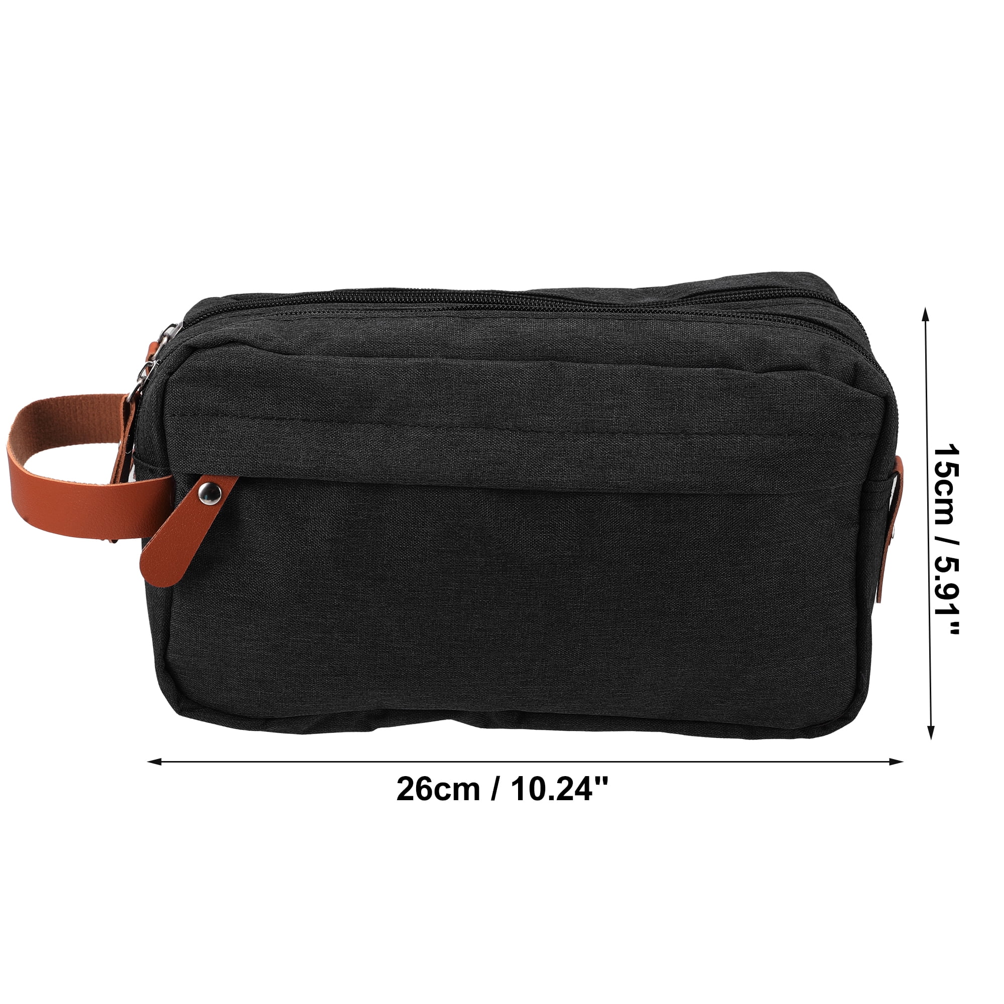 Unique Bargains Floral Makeup Bag Zipper Flower Cosmetic Pouch Black