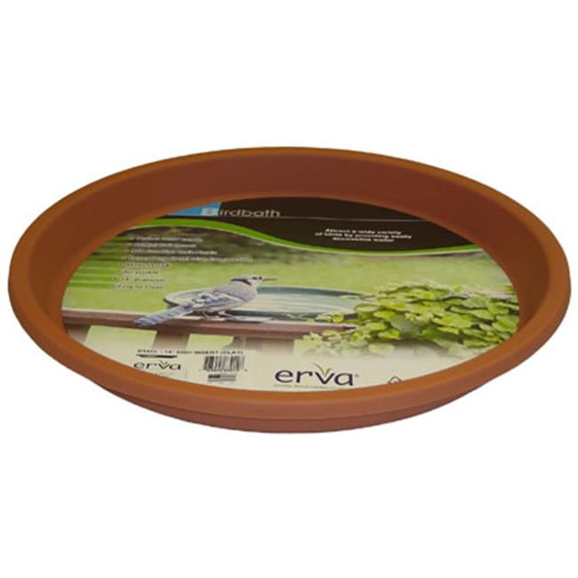 Erva D14CL 14 in. dia. Birdbath Plastic Dish, Terra Cotta by Erva