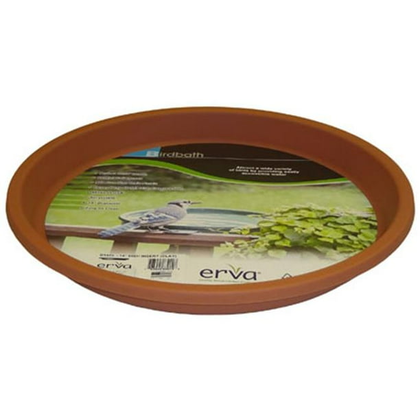Erva D14CL 14 in. dia. Bird Bath Plastic Dish, Terra Cotta Walmart
