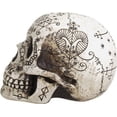 thumbnail image 2 of Ebros Ancient Voodoo Skull Symbols Tattoo Natural Bone Finish Decorative Figurine 8.5"L, 2 of 2