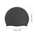 thumbnail image 4 of Unique Bargains 1 Pc Waterproof Stripe Pattern Swimming Cap Black, 4 of 6