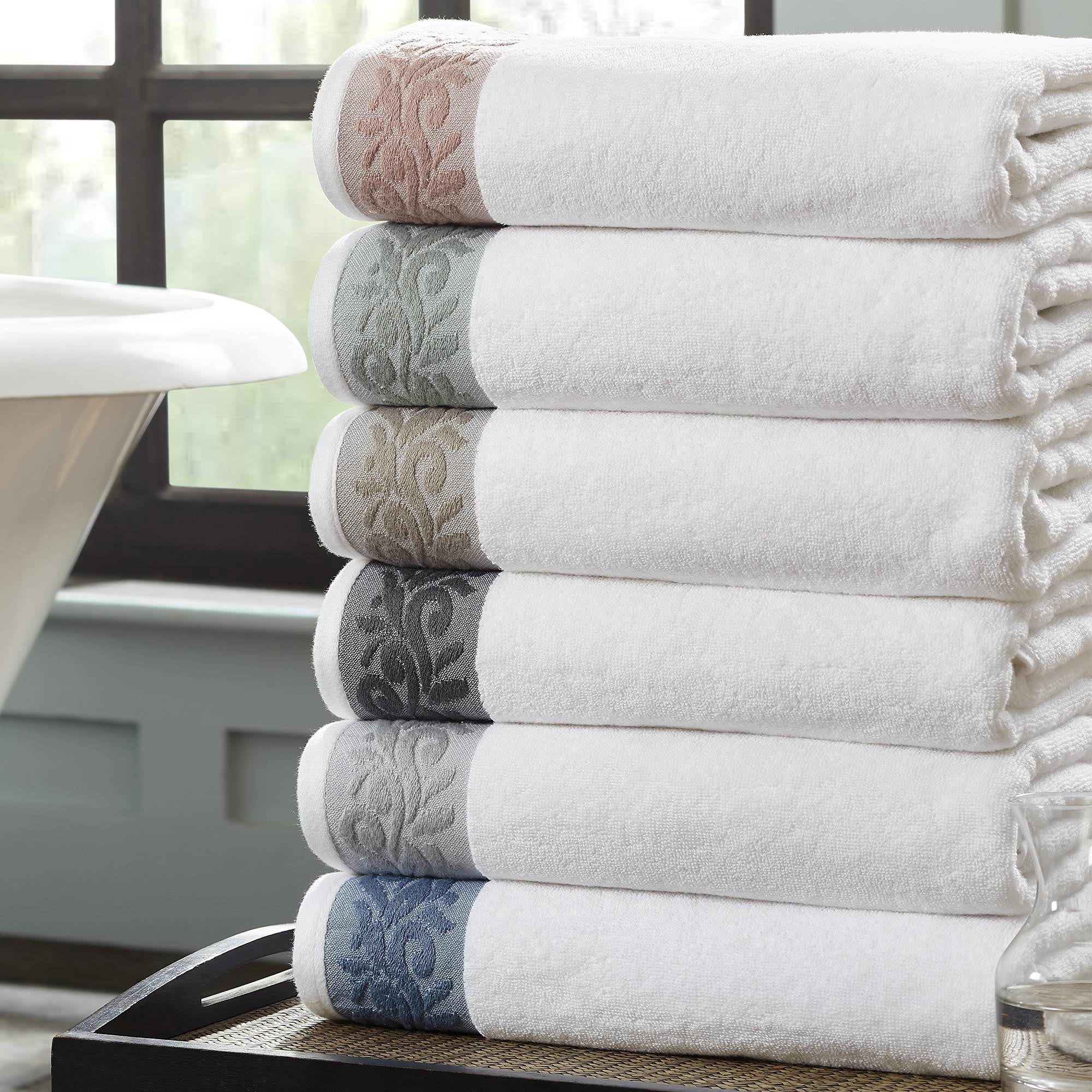 Modern Threads Filigree Jacquard Border Swirls Diamond 6-Piece Towels & Washcloths Count