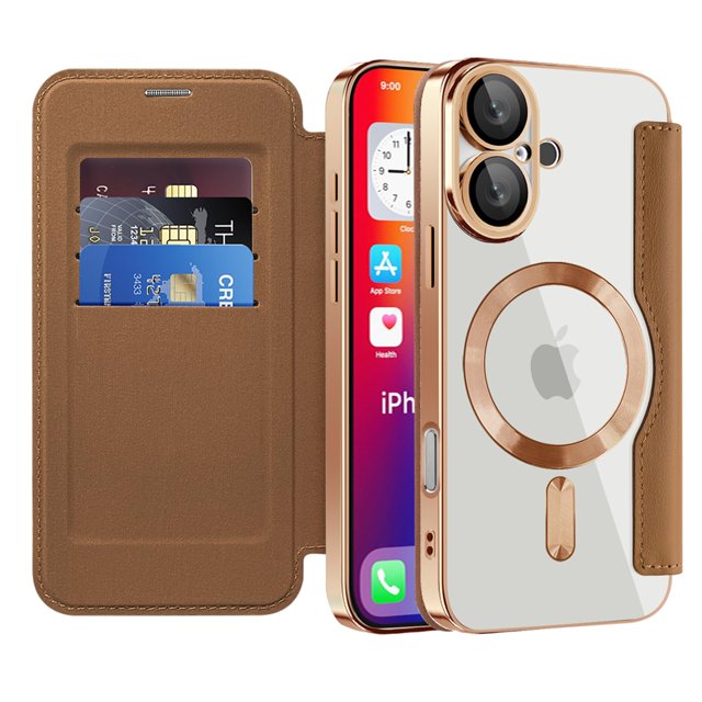 Funda tipo cartera magnética Dteck para iPhone 16 de 6,1"