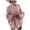 Pink, variant on Brilliant Sweaters for Women Clearance $5.00 Women Winter Casual Round Neck Long Sleeve Solid Color Sweater Loose Knitwear Jumper Tops Lightweight Mid Length Purple S