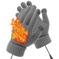 thumbnail image 2 of BadPiggies Heated Winter Gloves for Men Women, Electric Hand Warmers Windproof Touchscreen Thermal Warm Knit Gloves for Hiking Skiing Outdoor Sports - Gray, 2 of 10