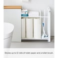 thumbnail image 7 of Yamazaki Home Pull-Out Bathroom Storage Cabinet, White, Steel + Wood,  Holds up to 12 rolls of toilet paper and a toilet brush, No Assembly, 7 of 7