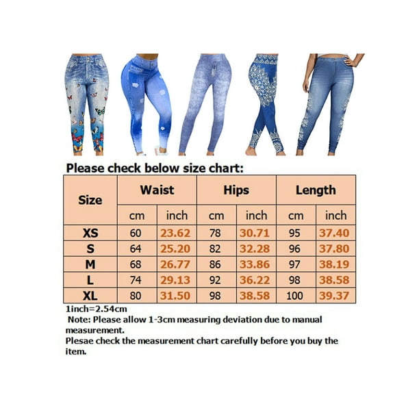 Sexy Dance Women Fake Jeans High Waist Leggings Butt Lifting Faux Denim  Pant Slim Fit Pencil Pants Skinny Jeggings Blue C M 