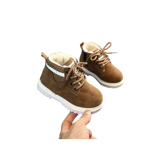 Woobling Toddler Shoes Mid Top Ankle Boots Flat Short Booties Non
