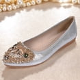 thumbnail image 4 of Zapatos Planos Vestir Bailarina Boda Mujer Punta Puntiaguda Diamante Imitación, 4 of 9