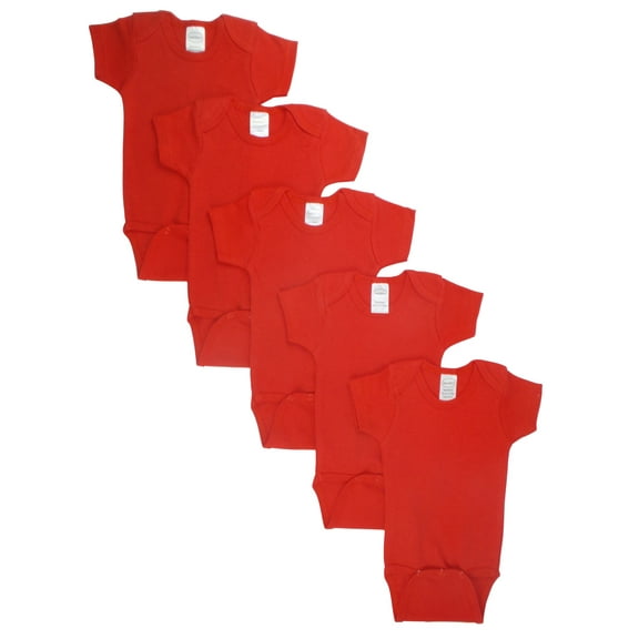 Bambini Red Bodysuit Onezies (Pack of 5)