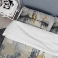 thumbnail image 4 of Designart "modern Cityscape IV" Abstract Collages Bedding Covert Set - Transitional Yellow Abstract Bed Set With 2 Shams, 4 of 6