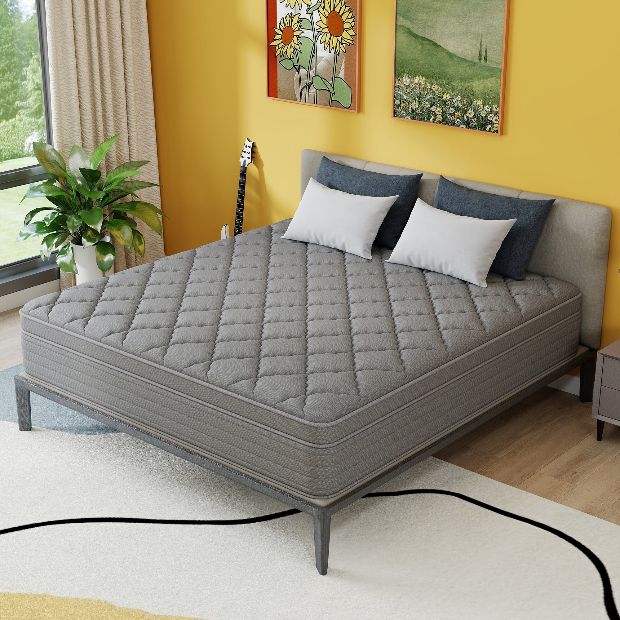 Kviwasha Full Mattress,14 inch Hybrid Gel Memory Foam Mattress in a Box , Medium Firm Support, Pressure Relief