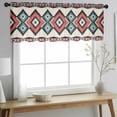 thumbnail image 2 of Aztec Southwest Valance Curtains for Kitchen/Living Room/Bathroom/Bedroom Window, Rod Pocket Small Topper Half Short Window Curtains Voile Sheer Scarf, Tribes Vintage Red Blue Abstract 42"x12", 2 of 8