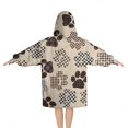 thumbnail image 2 of Paw Print Blanket Hoodies for Kids 6-13YR Oversize Wearable Blanket Hoodies for Boys Girls Teens, 2 of 7