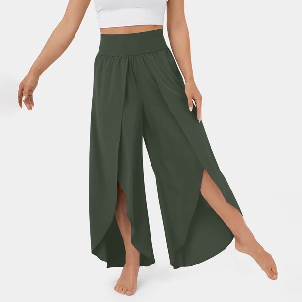 ICHUANYI ClearanceWomen's Spring And Color Elastic Waist Cotton Leggings Casual Pants(Army Green, XL) ICHUANYI WER20232080503692