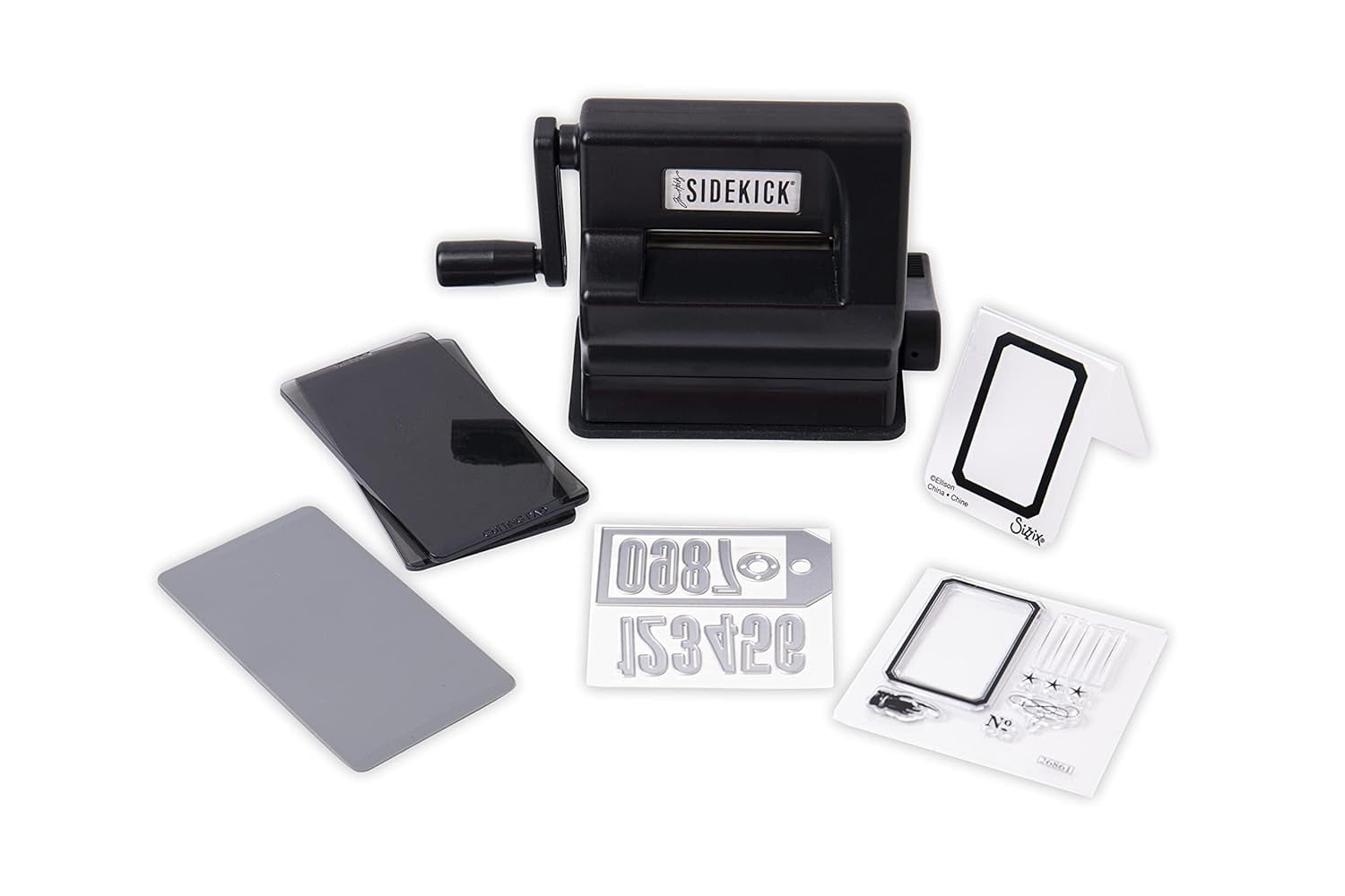 Portable Manual Die Cutting & Embossing Machine for Arts & Crafts, Scrapbooking & Cardmaking, 2.5” Opening, One Size, Tim Holtz Sidekick Starter Kit