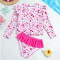 thumbnail image 4 of HWJAD 2-Piece Rash Guard Sets for Toddler Kids Little Girls Long Sleeve Swimsuit with UPF 50+ Sun Protection, 4 of 6