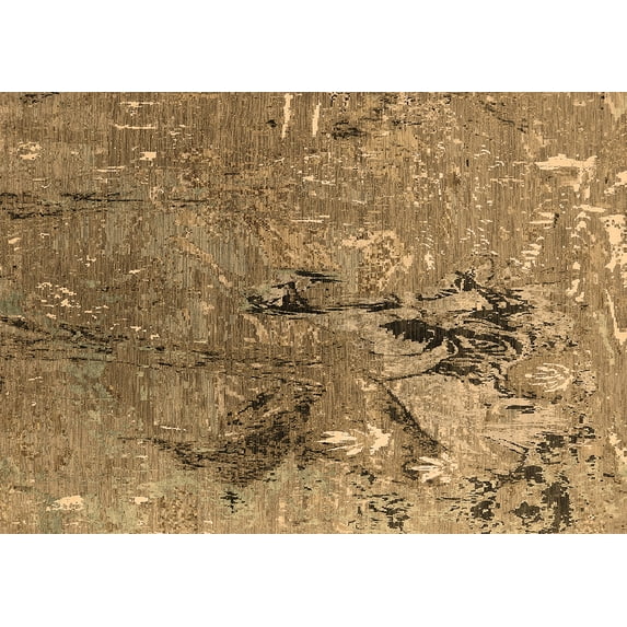 Ahgly Company Indoor Rectangle Oriental Brown Industrial Area Rugs, 2' x 4'