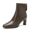 thumbnail image 2 of Women’s High Block Heel Back Zipper Ankle Booties, Elegant Dress Short Boots, Fashion Comfort Heeled Ankle Boots for Party Office Women Gray 9.5, 2 of 7