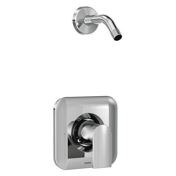 Open Box Moen Genta Chrome Square 1 Handle Posi-Temp Shower Valve Trim