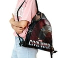 thumbnail image 2 of Captain America-theme Drawstring Backpack Sports Gym Bag Water Resistant String Bag Cinch Bag12"X16"（30X40cm）, 2 of 6