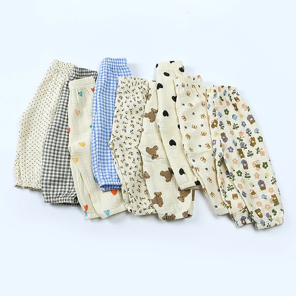 Baby Pants Toddler Baby Girls Boys Elastic Waist Soft Linen Harem Pants Summer Fall Black1 2-3 Years