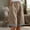 Khaki, variant on Shorts for Women Trendy Elastic Waist Knee Length Casual Cotton Bermuda Shorts with Drawstring Half Shorts Pants