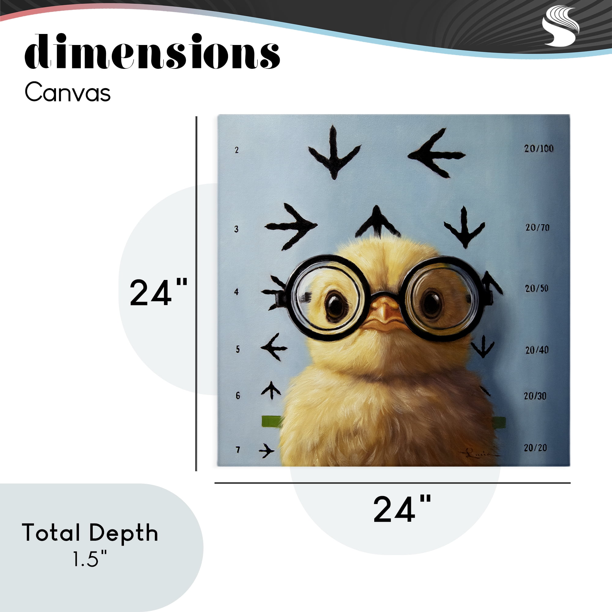Four Eyes Chick Vision Canvas Wall Art, design by Lucia Heffernan