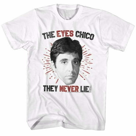 2Bhip Scarface 1980's Gangster Crime Eyes Chico Al Pacino Tony Montana Adult T-Shirt White